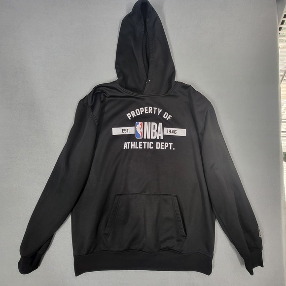 NBA Property Of NBA Athletic Dept. Pullover Hoodie Sweatshirt Black Mens XL - Picture 1 of 11